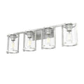 Hunter 48010 Brushed Nickel Astwood Brushed Nickel With Clear Glass 4 Light Vanity Wall Light Fixture Image 1