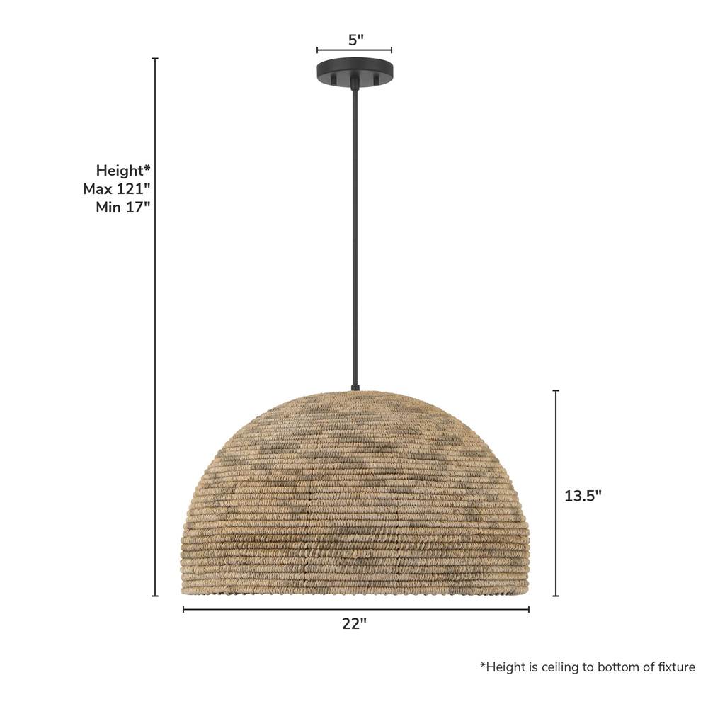 Hunter Hillmount 1 Light Large Pendant Brown