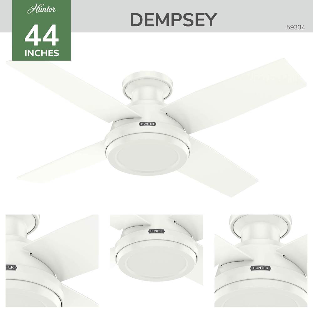 Hunter 59334 Fresh White 44 Inch Dempsey Lp Fresh White Image 7