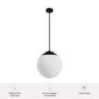 Hunter 19852 Matte Black Hepburn Matte Black With Cased White Glass 3 Light Pendant Ceiling Light Fixture Image 3