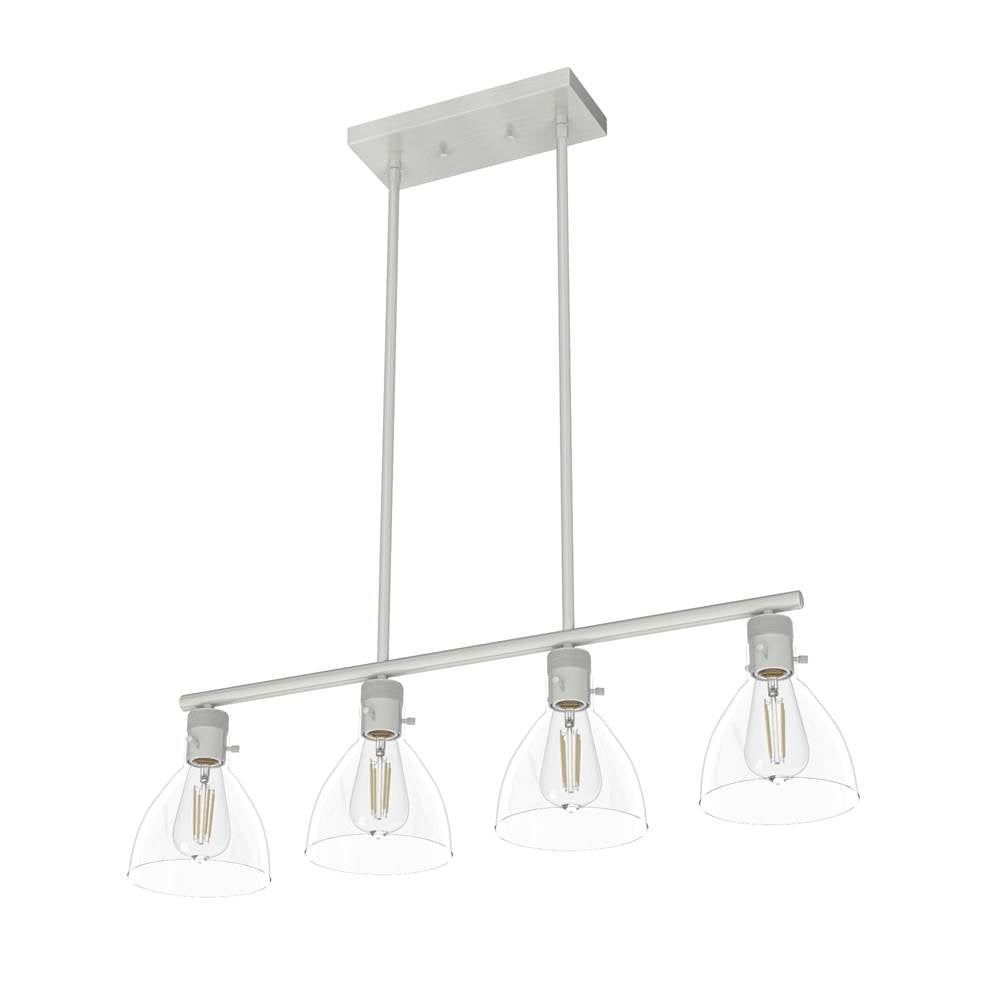 Hunter 48038 Brushed Nickel Van Nuys Brushed Nickel With Clear Glass 4 Light Chandelier Ceiling Light Fixture Image 7