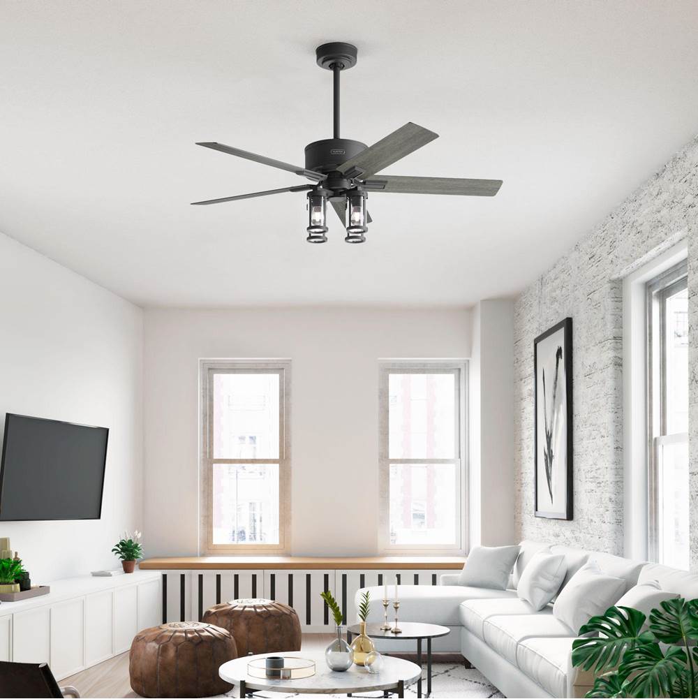 Hunter 52994 Matte Black 52 Inch Astwood Ii  Matte Black Ceiling Fan With Led Light Kit And Handheld Remote Image 3