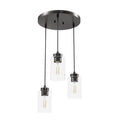 Hunter 13064 Noble Bronze Hartland Noble Bronze With Seeded Glass 3 Light Cluster Ceiling Light Fixture Image 1