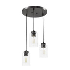 Hunter 13064 Noble Bronze Hartland Noble Bronze With Seeded Glass 3 Light Cluster Ceiling Light Fixture Image 1