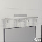 Hunter 48032 Brushed Nickel Kerrison Brushed Nickel With Seeded Glass 4 Light Vanity Wall Light Fixture Image 4