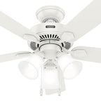Hunter 52777 Fresh White Hunter 44 Inch Swanson Fresh White Ceiling Fan With Led Light Kit And Pull Chain Image 6