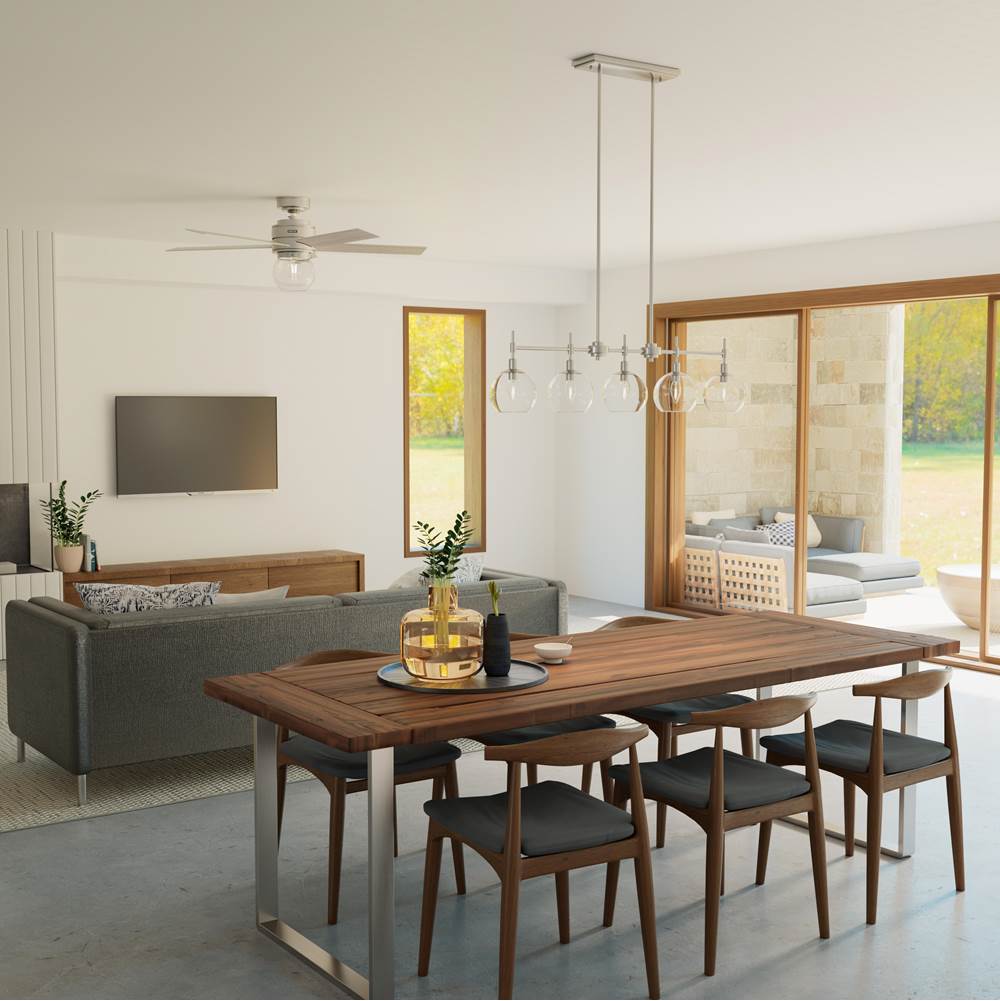Hunter 52656 Brushed Nickel Hunter 52 Inch Xidane Brushed Nickel Ceiling Fan With Led Light Kit And Handheld Remote Image 4