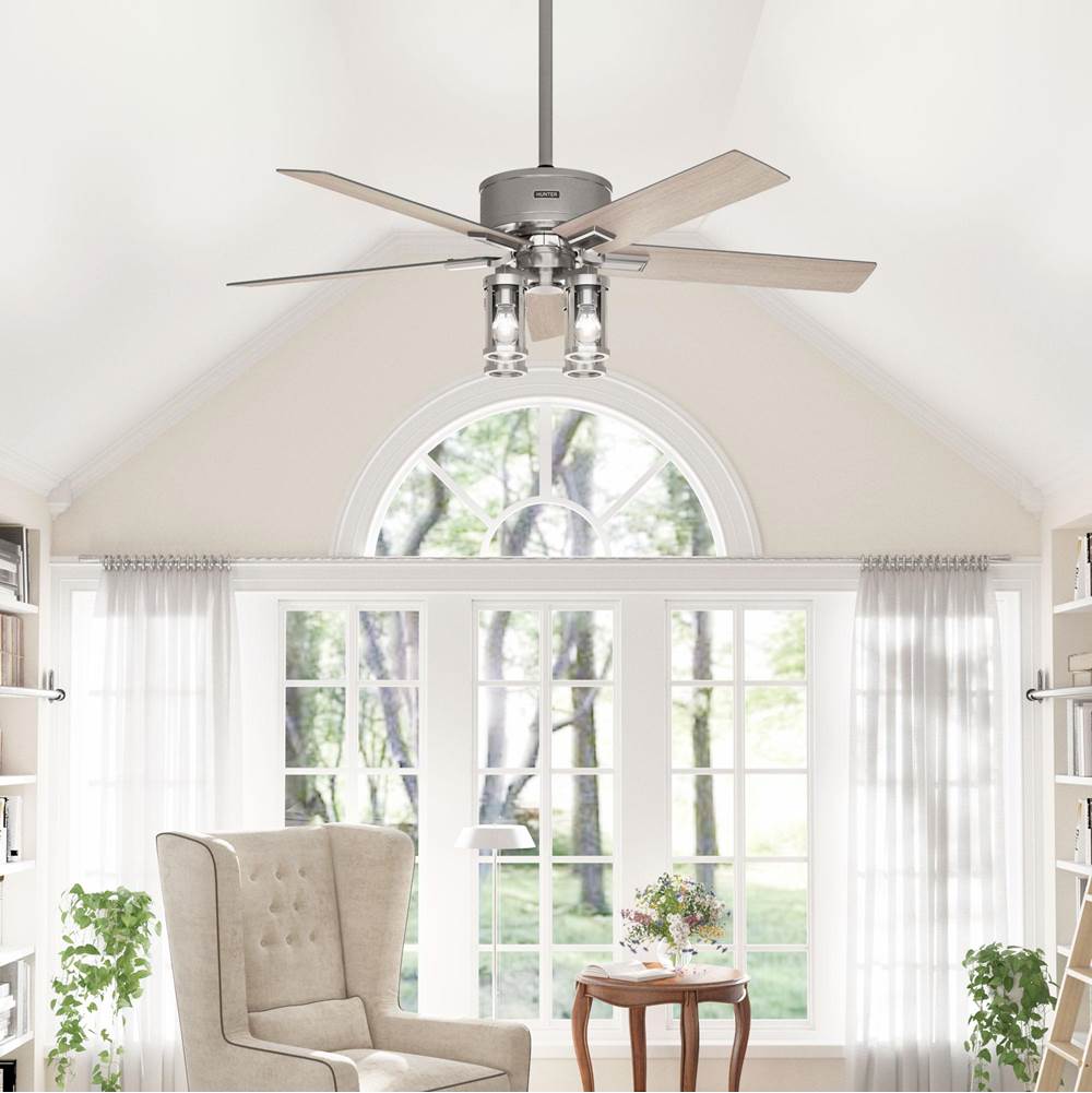 Hunter 52993 Brushed Nickel 52 Inch Astwood Ii  Brushed Nickel Ceiling Fan With Led Light Kit And Handheld Remote Image 3