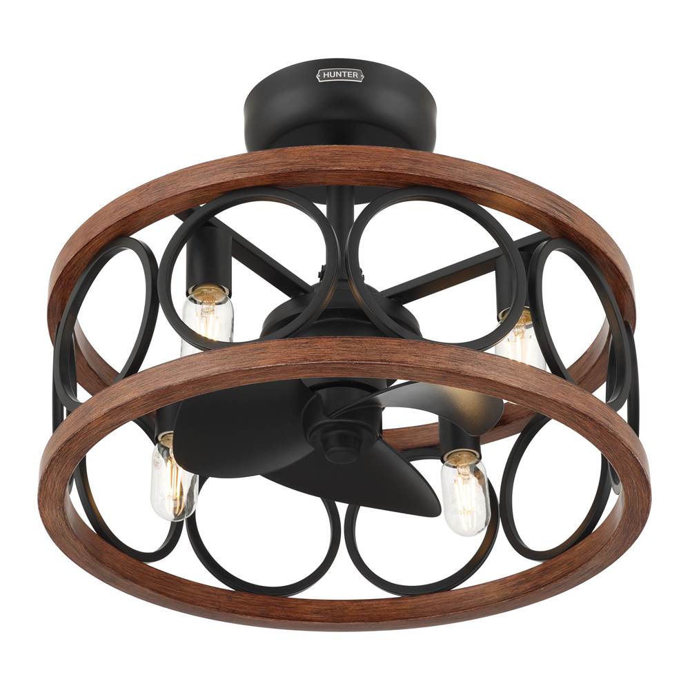 Hunter 50105 Matte Black 22 In Haven Fandelier - Matte Black Image 1