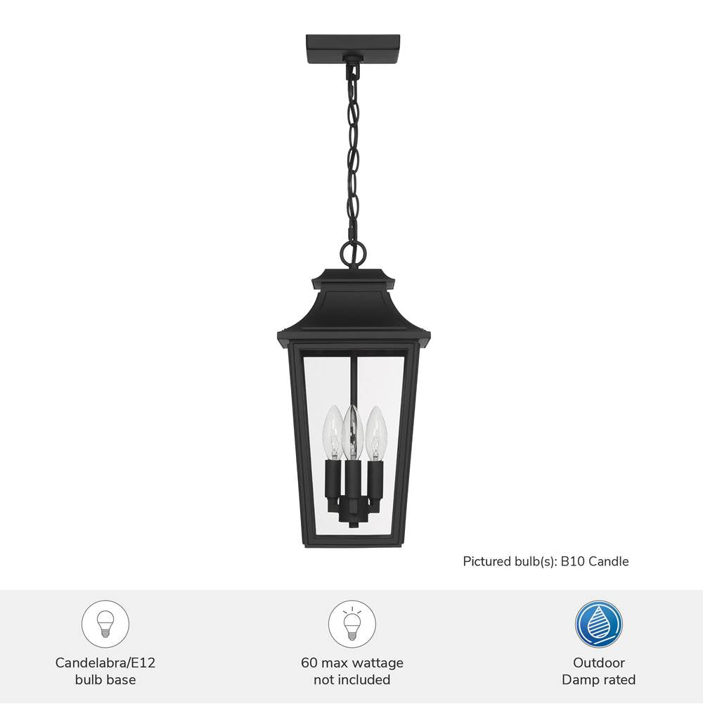 Hunter 46084 Matte Black Hunter Spring Cove Matte Black With Clear Glass 3 Light Image 5