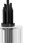 Hunter Gatz Matte Black With Clear Fluted Glass 1 Light Pendant Ceiling Light Fixture