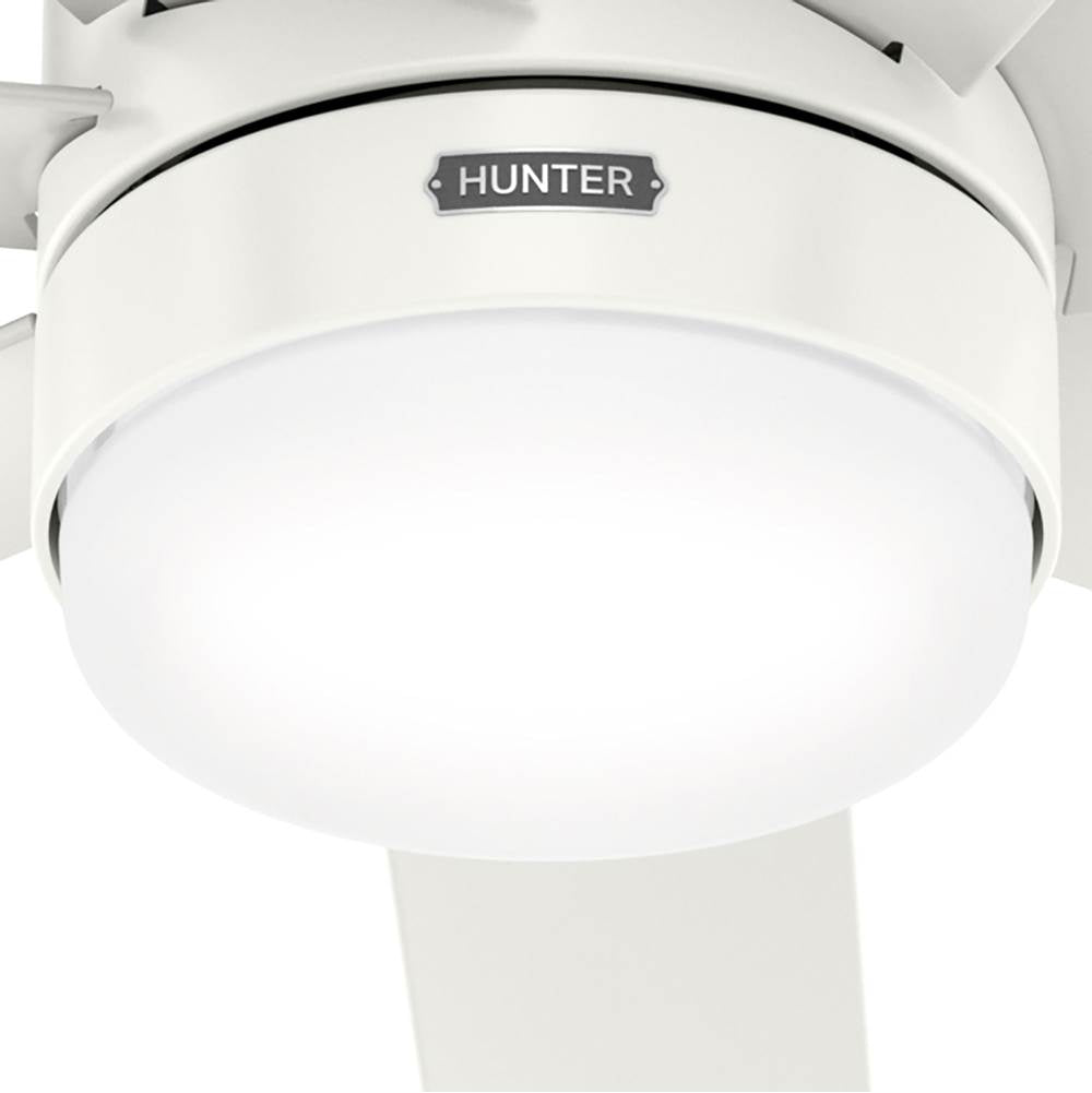 Hunter 52375 Fresh White 52 Inch Brazos Fresh White Damp Rated Ceiling Fan With Led Light Kit And Handheld Remote Image 7