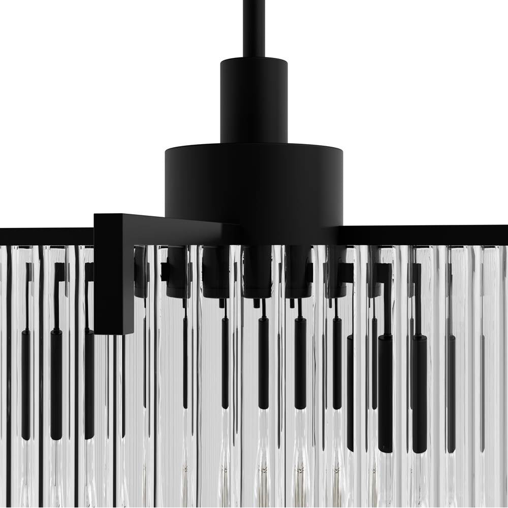 Hunter Ontario Matte Black With Clear Glass 3 Light Pendant Ceiling Light Fixture