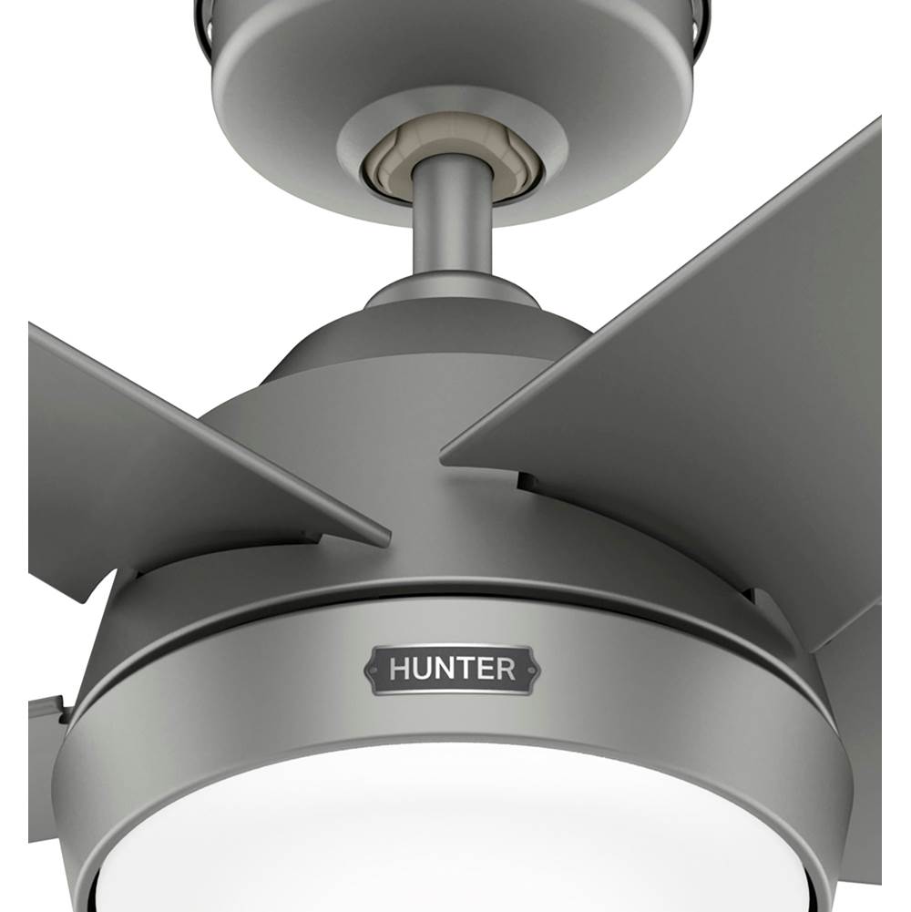 Hunter 52612 Matte Silver Hunter 52 Inch Skyflow Matte Silver Weathermax Indoor / Outdoor Ceiling Fan With Led Light Kit And Wall Control Image 7