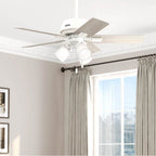 Hunter 52350 Matte White 44 Inch Crystal Peak Matte White Ceiling Fan With Led Light Kit And Pull Chain Image 3