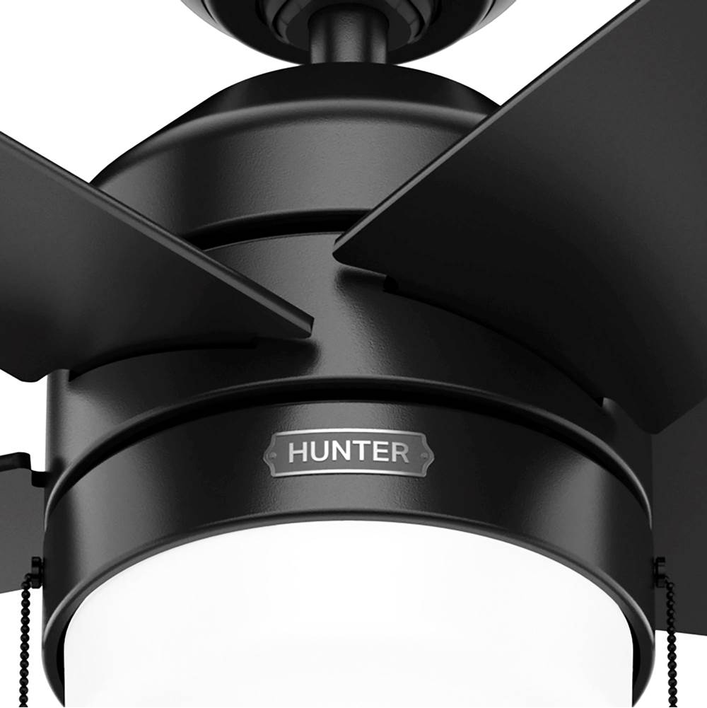 Hunter 52492 Matte Black 44 Inch Bardot Matte Black Ceiling Fan With Led Light Kit And Pull Chain Image 7