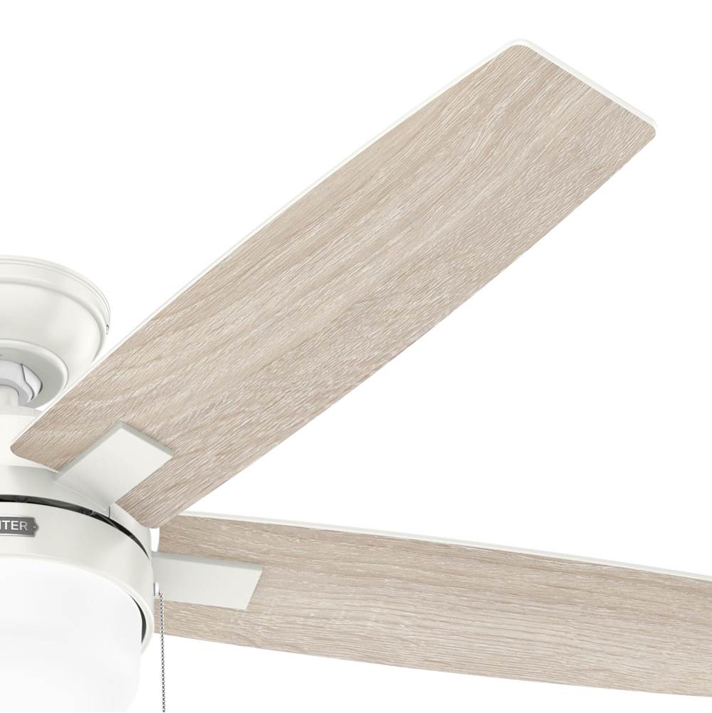 Hunter 52773 Fresh White 52 Inch Anisten Fresh White Ceiling Fan With Led Light Kit And Pull Chain Image 3