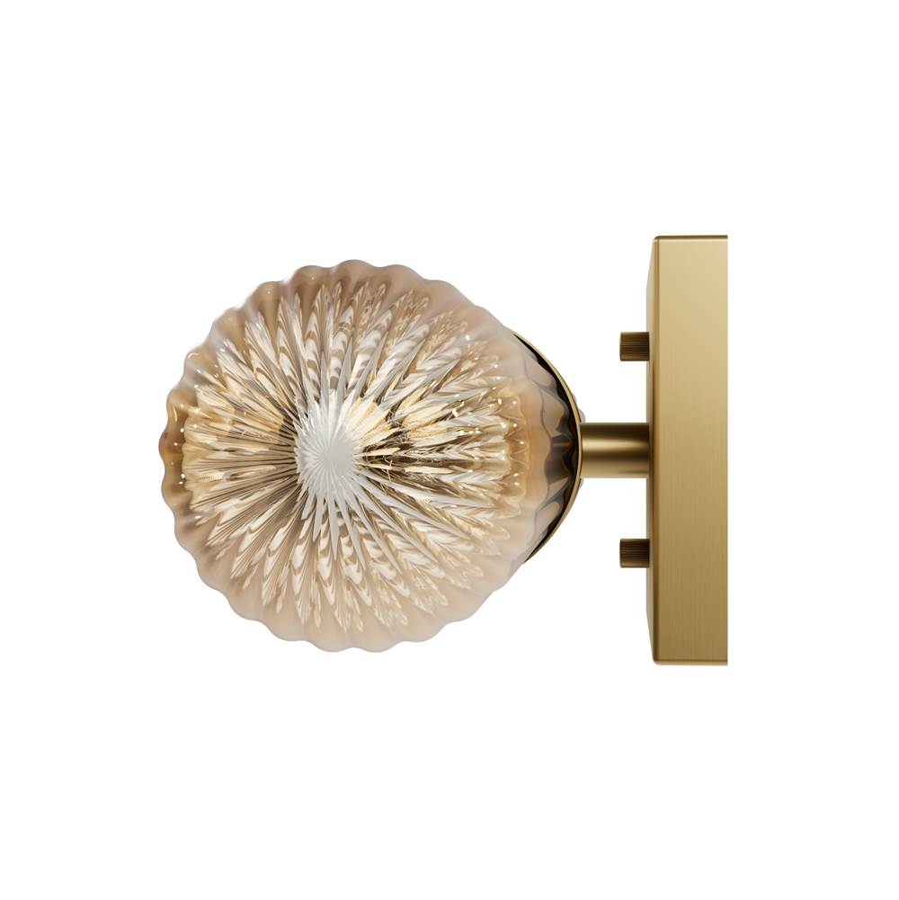 Hunter 13239 Luxe Gold Beverly Glen Luxe Gold With Amber Glass 2 Light Bathroom Vanity Wall Light Fixture Image 5