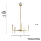 Hunter 19523 Palm Gold Hunter Sunjai Palm Gold 5 Light Chandelier Ceiling Light Fixture Image 4