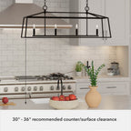 Hunter 13099 Flat Matte Black Hunter Fair Oaks Flat Matte Black 4 Light Chandelier Ceiling Light Fixture Image 2