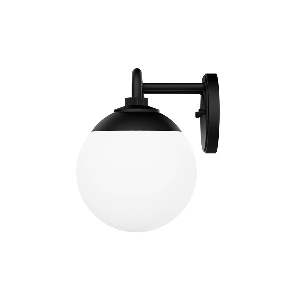 Hunter 45226 Matte Black Hepburn Matte Black With Cased White Glass 3 Light Bathroom Vanity Wall Light Fixture Image 5