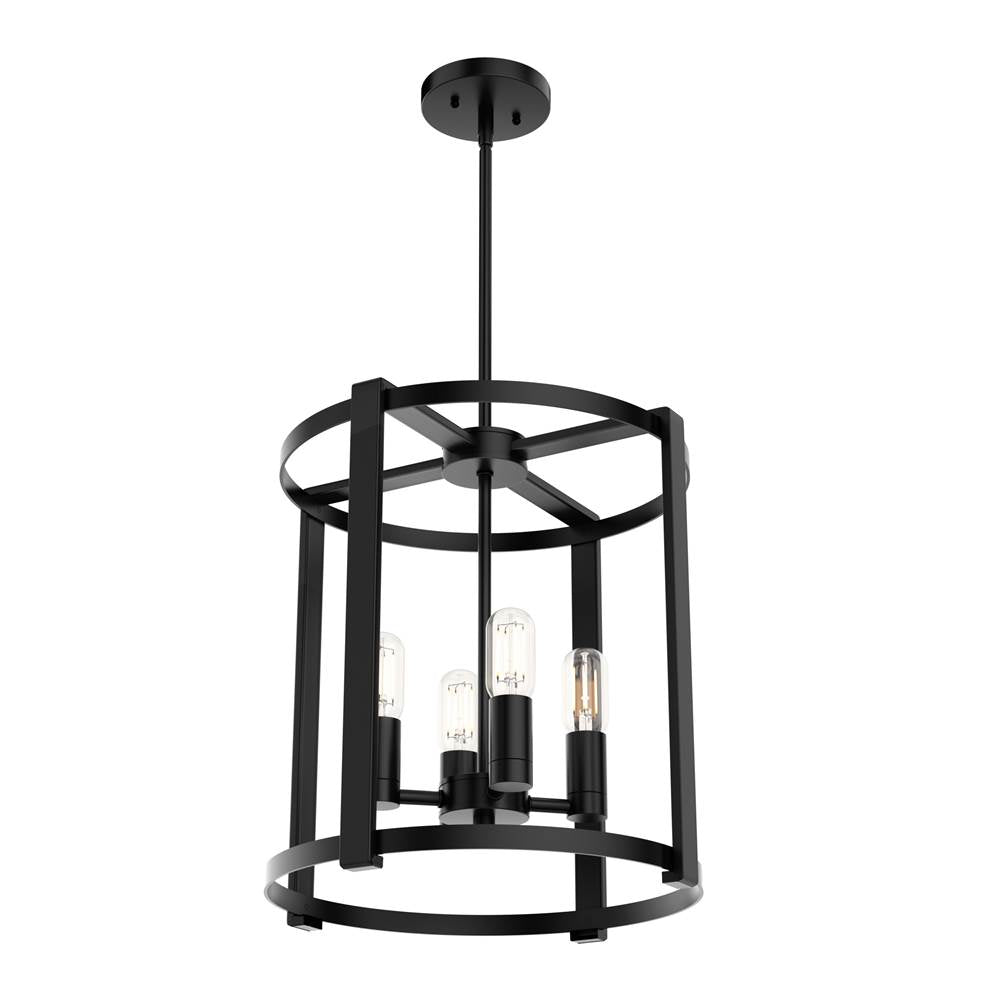 Hunter 19003 Matte Black Astwood 4 Light Chandelier Small Image 1