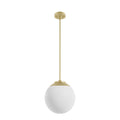 Hunter 19847 Painted Modern Brass Hepburn Painted Modern Brass With Cased White Glass 1 Light Pendant Ceiling Light Fixture Image 1