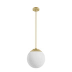 Hunter 19847 Painted Modern Brass Hepburn Painted Modern Brass With Cased White Glass 1 Light Pendant Ceiling Light Fixture Image 1