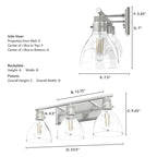 Hunter 48036 Brushed Nickel Van Nuys Brushed Nickel With Clear Glass 3 Light Vanity Wall Light Fixture Image 3