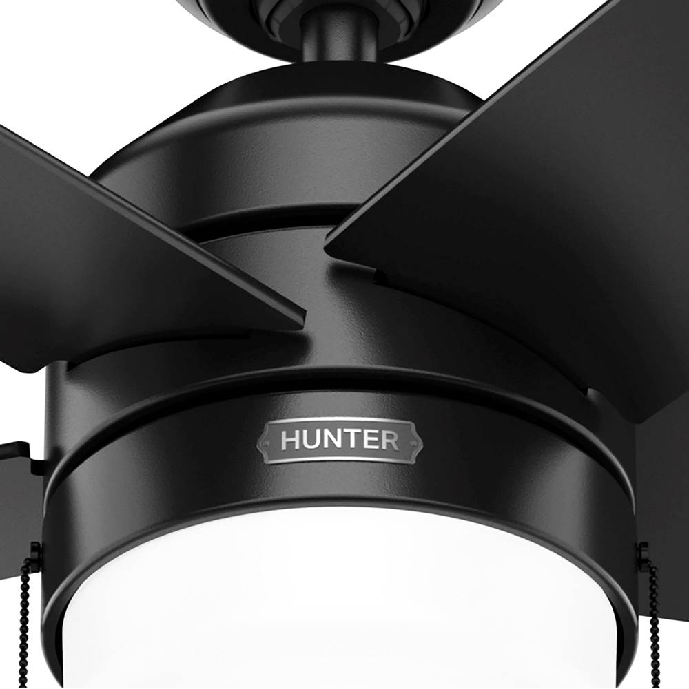 Hunter 52491 Matte Black 52 Inch Bardot Matte Black Ceiling Fan With Led Light Kit And Pull Chain Image 7
