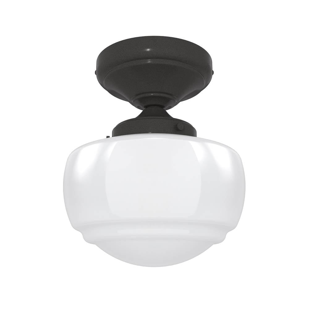 Hunter Saddle Creek Saddle Creek 1-light Semi Flush Mount Nb Cased White