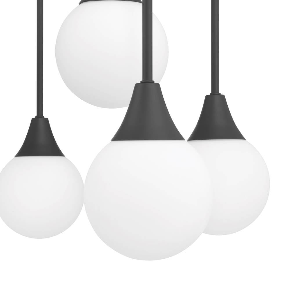 Hunter 48199 Matte Black Valadon 9 Light Large Chandelier Black Image 2