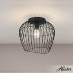 Hunter 48239 Matte Black Hunter Redding Matte Black 1 Light Medium Flush Mount Ceiling Light Fixture Image 7