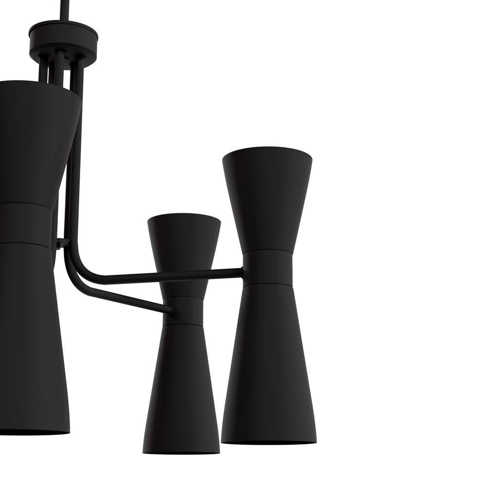 Hunter Zola Hunter Zola Flat Matte Black 10 Light Chandelier Ceiling Light Fixture