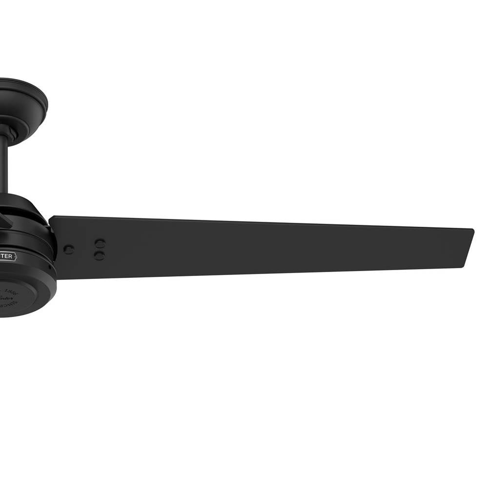 Hunter 52979 Matte Black 60 Inch Cassius Energy Star Matte Black Damp Rated Ceiling Fan And Wall Control Image 2