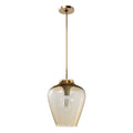 Hunter 45236 Alturas Gold Vidria Alturas Gold With Amber Iridescent Glass 1 Light Pendant Ceiling Light Fixture Image 1