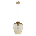 Hunter 45236 Alturas Gold Vidria Alturas Gold With Amber Iridescent Glass 1 Light Pendant Ceiling Light Fixture Image 1
