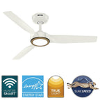 Hunter  Zentech 3 Blade Indoor/outdoor Smart Fan 44in - Fresh White