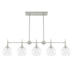 Hunter 19748 Brushed Nickel Xidane 5 Light Linear Chandelier Image 1