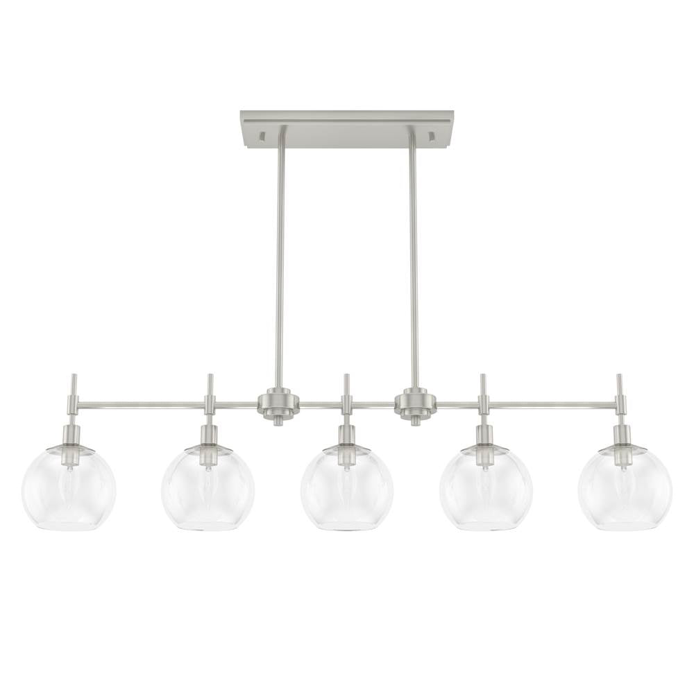 Hunter 19748 Brushed Nickel Xidane 5 Light Linear Chandelier Image 1