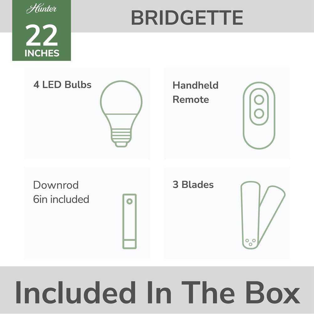 Hunter 50106 Brushed Nickel 22 In Bridgette Fandelier - Brushed Nickel Image 3
