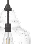 Hunter Dunshire Bell Clear Seeded Glass 1 Light 12 Inch Medium Pendant