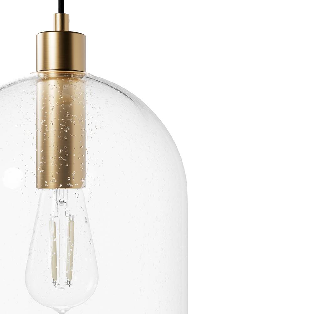 Hunter Lochemeade Alturas Gold With Clear Seeded Glass 1 Light Pendant Ceiling Light Fixture