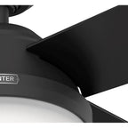 Hunter 52388 Matte Black 52 Inch Dempsey Matte Black Ceiling Fan With Led Light Kit And Handheld Remote Image 7