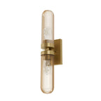 Hunter Beverly Glen Beverly Glen Luxe Gold With Amber Glass 2 Light Bathroom Vanity Wall Light Fixture