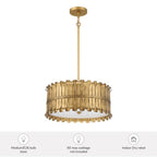 Hunter 48259 Brushed Luxe Gold Valdaz 3 Light Large Pendant Gold Image 3