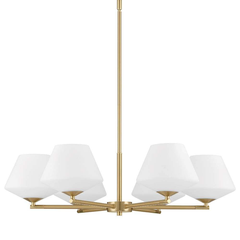 Hunter 48097 Alturas Gold Celestial Valley 6 Light Medium Chandelier Gold Image 1