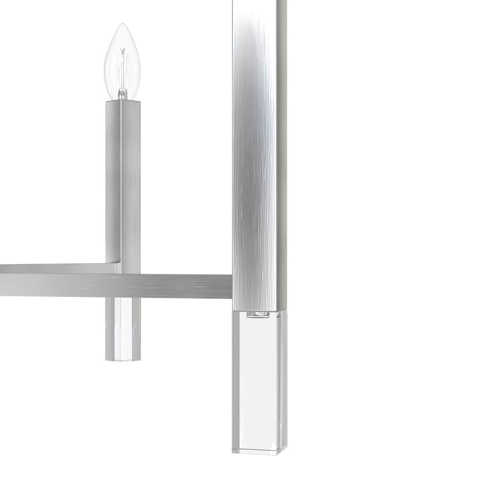 Hunter 19520 Brushed Nickel Hunter Sunjai Brushed Nickel 9 Light Chandelier Ceiling Light Fixture Image 2