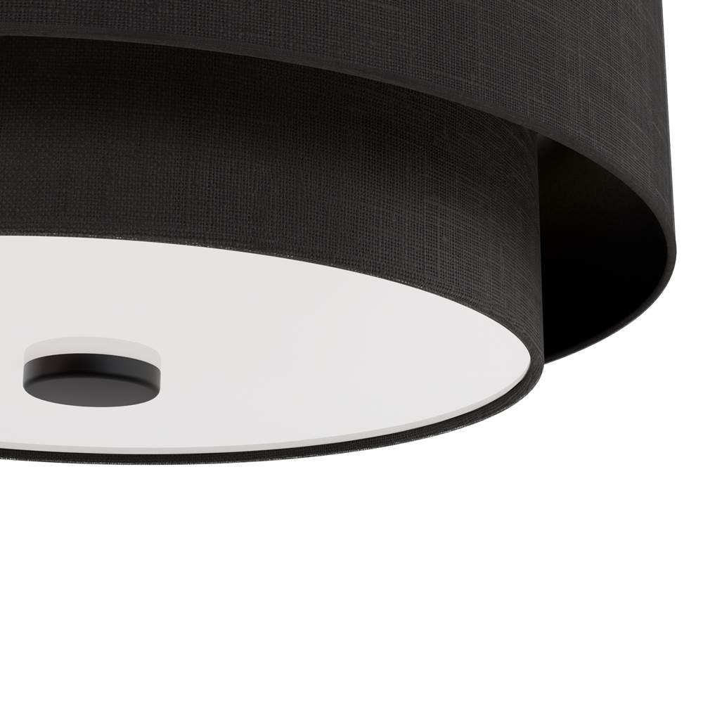 Hunter 48123 Matte Black Brookside 2 Light Medium Flush Black Image 3