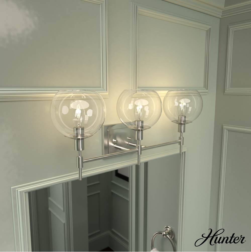 Hunter 19764 Brushed Nickel Xidane 3 Light Vanity Image 3